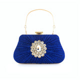 Hengmei Chaozhou factory direct supply fashion dinner bag ladies pleated craft rhinestone bag banquet wedding party bag