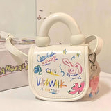 Mini cute foreign cartoon graffiti bag girl 0 spring/summer new Korean version student crossbody bag tote bag tide
