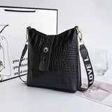 Crocodile Messenger Bags For Women Luxury High Quality Ladies Handbags Bucket Bag Pu Leather Crossbody Shoulder Bag Female
