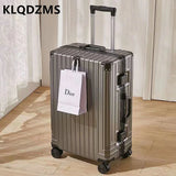 KLQDZMS Multifunctional Aluminum Frame Trolley Case - Large Capacity Suitcase (20"-28")