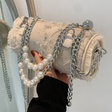 Pearl Chain Cylinder Bag