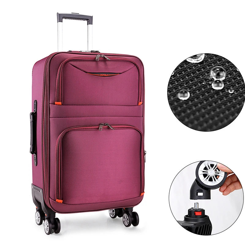 Waterproof carry on luggage top with wheels