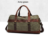Waterproof Waxed Canvas Leather Men Travel Bag Hand Luggage Bag Carry