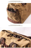 Waterproof Waxed Canvas Leather Men Travel Bag Hand Luggage Bag Carry