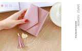 Tassel Short Pink Women Wallet | New Tassel Zipper Wallet Pink -