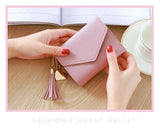 Tassel Short Pink Women Wallet | New Tassel Zipper Wallet Pink -