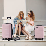 3 Pcs Solid Color Hard Shell Package 28 Inch + 24 Inch + 20 Inch Trolley Cases, Lightweight Travel Trolley Cases