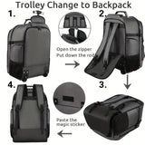 17.3 Inch Rolling Backpack For Men Women, Carry On Luggage With 3 Travel Luggage Organizers, Travel Backpack With Wheels, Rolling Laptop Backpack For Travel Work, Waterproof Luggage Business Bag, Ideal choice for Gifts