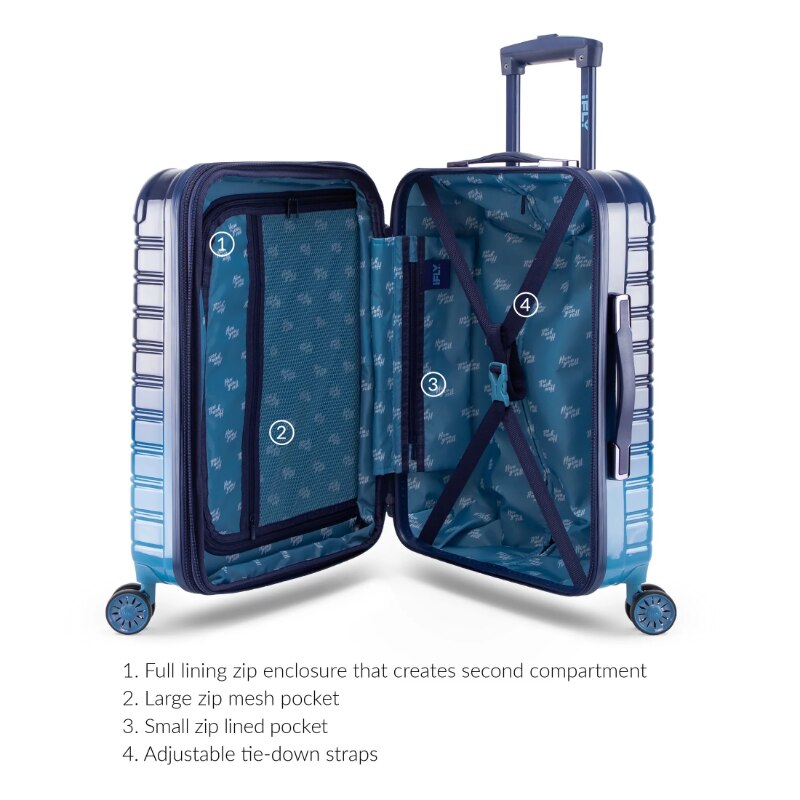 iFLY Hardside Fibertech Carry On Luggage 20", Sunny Sky
