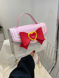 Women's Handbags Kawaii Anime Sailor Cosplay Pu Leather Purse Moon Bow Chain Crossbody Shoulder Bags