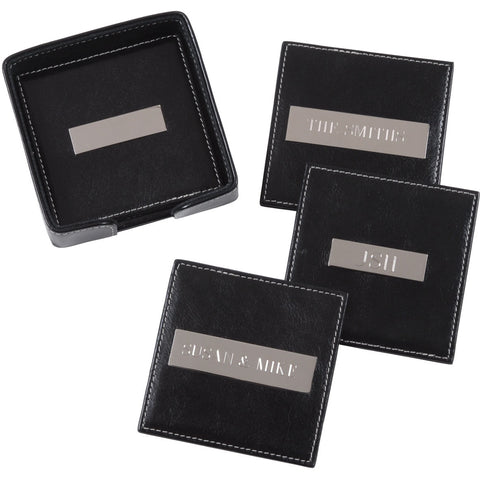 Royce Leather Set of 4 Plate Square 2in Coasters