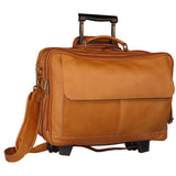 David King Leather Wheeled Briefcase