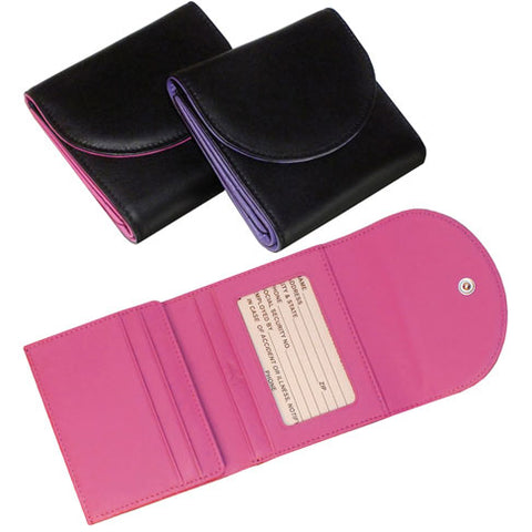 Royce Leather RFID Blocking Ladies Compact Trifold Wallet