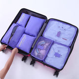 1 Set 7PCS High Quality Oxford Cloth Travel Mesh Bag In Suitcase Luggage Organizer Packing Cube