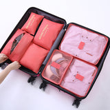 1 Set 7PCS High Quality Oxford Cloth Travel Mesh Bag In Suitcase Luggage Organizer Packing Cube