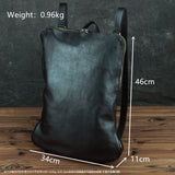 Leather simple backpack retro style head layer leather hand enlargement capacity 15.6 inch computer backpack bag