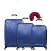 Skyway Nimbus 3.0 | 4-Piece Set | 20", 24" and 28" Expandable Spinners, Travel Pillow (Cobalt Blue)