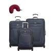 Skyway Epic | 4-Piece Set | 20", 24", 28" Expandable Spinners, Travel Pillow (Surf Blue)