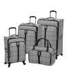 London Fog Knightsbridge 4-Pc Set (Grey/Burgundy Glen Plaid)