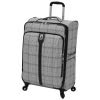 London Fog Knightsbridge 25" Expandable Spinner, Grey Burgundy Glen Plaid