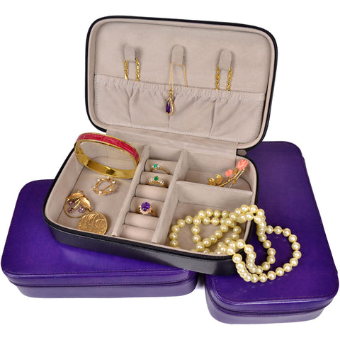 Royce Leather Zippered Travel Jewelry Case