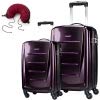 Samsonite Winfield 2 Fashion 2 Piece Bundle Spinner 24 And 28 With Travel Pillow (Purple)