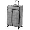London Fog Knightsbridge 29" Expandable Spinner, Grey Burgundy Glen Plaid