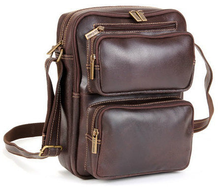 LeDonne Leather Distressed Multi Pocket Ipad/E-Reader Mens Bag