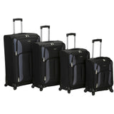 Rockland Luggage Quad Spinner 4 Piece Luggage Set