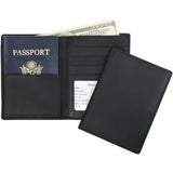 Royce Leather RFID Blocking Bifold Passport Currency Travel Wallet 