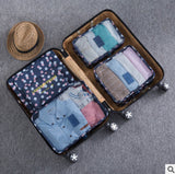 2017 6pcs/set Fashion Double Zipper Waterproof Polyester Men and Women Luggage Travel Bags