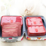 2017 6pcs/set Fashion Double Zipper Waterproof Polyester Men and Women Luggage Travel Bags