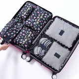 2017 New 7PCS/Set High Quality Oxford Cloth Travel Mesh Bag In Bag Luggage Organizer Packing Cube