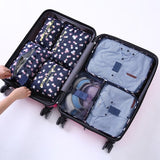 2017 New 7PCS/Set High Quality Oxford Cloth Travel Mesh Bag In Bag Luggage Organizer Packing Cube