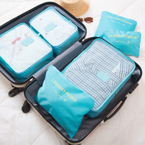 20176pcs/set Women Rganiser Organizers Bag Travel Bags Nylon Packing Cubes Portable Large