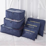 2018 6pcs/set Men and Women Luggage Travel Bags Packing Cubes Organizer Fashion Double Zipper