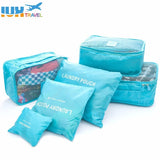 2018 6pcs/set Men and Women Luggage Travel Bags Packing Cubes Organizer Fashion Double Zipper