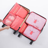 2018 New 7PCS/Set High Quality Oxford Cloth Travel Mesh Bag In Bag Luggage Organizer Packing Cube