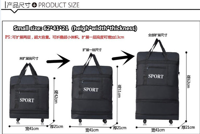 2019 Waterproof Duffel Portable Travel Suitcase Air Bag Unisex Expandable Folding Luggage Bags with