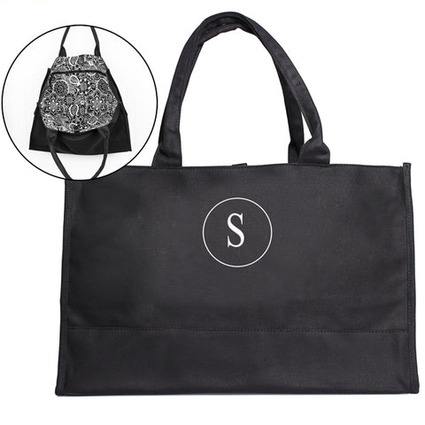Personalized Damask Fabric Tote Bag