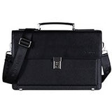 Banuce Vintage Genuine Leather Briefcase for Men Lock Lawyer Attache Case Laptop Messenger Bag