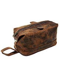 Cuero Shop Leather Toiletry Bag for Men travel kit dopp kit Shaving Kit Gift For men