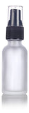 1 oz Frosted Clear Glass Boston Round Treatment Pump Bottle (24 pack) + Funnel and Labels for cosmetics, serums, essential oils, aromatherapy, food grade, bpa free