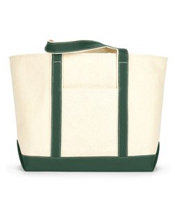 Ultraclub 8872 Extra-Large Canvas Boat Tote Bag - Natural & Forest