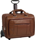 McKlein S Series West Town Leather Fly-Through 17in Wheeled Laptop Case