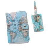 2PCS/Set PU Holder Women Travel Passport Cartoon Passport Cover ID Credit Card Flamingo Luggage Tag