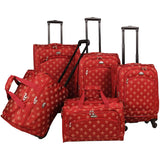 American Flyer Fleur De Lis 5 Piece Spinner Luggage Set