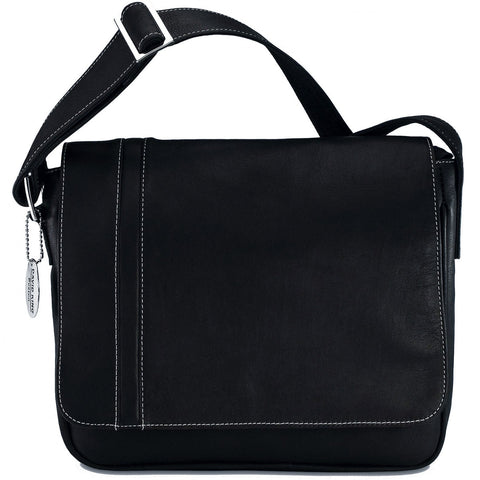 David King Deluxe Medium Size Leather Messenger w/Inlay