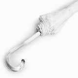 Becko White Stick Umbrella / Flower And Heart Pattern Clear Canopy Bubble Umbrella / Transparent