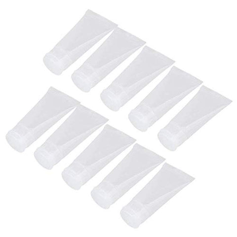 Doublelife 10 Pieces 20ml Clear Soft Flip Plastic Empty Tube Cosmetic Cream Lotion Shampoo Travel
